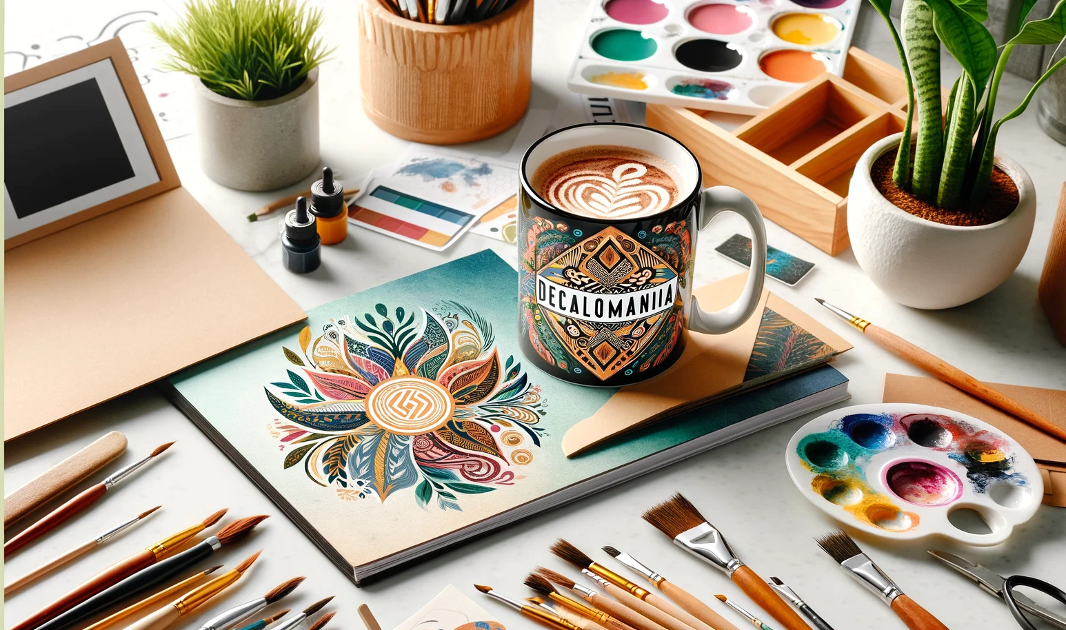 kalkomania ceramiczna, nadruk na kubkach