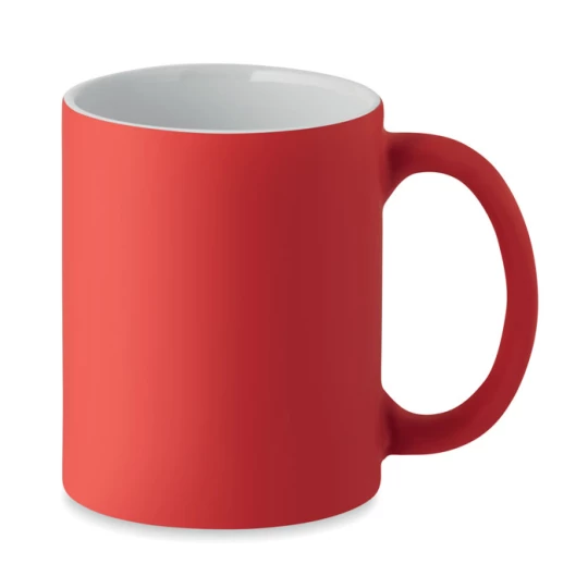 Cerwony matowy kubek ceramiczny 300 ml