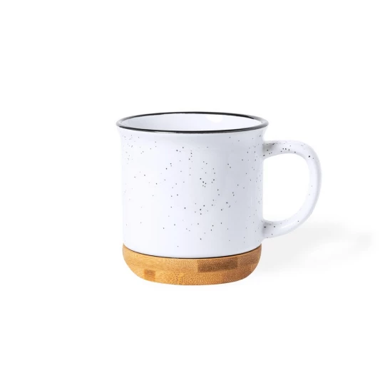Kubek ceramiczny 330 ml z pokrywką z bambusa