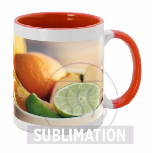 Kubek ceramiczny 350 ml z czerwonym wnętrzem