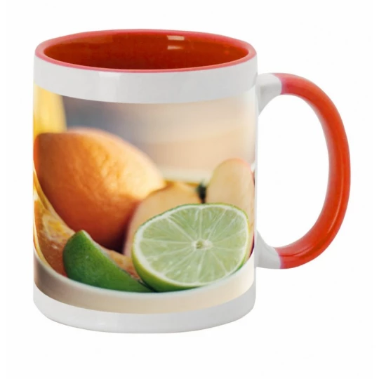 Kubek ceramiczny 350 ml z czerwonym wnętrzem