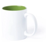 Biały Kubek ceramiczny 350 ml z zielonym wnętrzem
