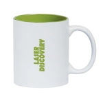 Biały Kubek ceramiczny 350 ml z zielonym wnętrzem