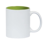 Biały Kubek ceramiczny 350 ml z zielonym wnętrzem