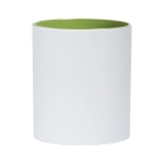 Biały Kubek ceramiczny 350 ml z zielonym wnętrzem