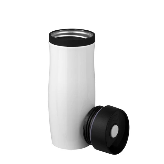 Biały kubek termiczny z własnym logo, 400 ml