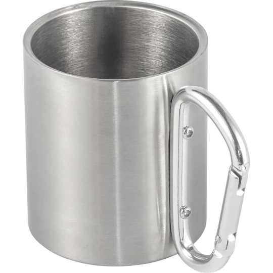 kubek metalowy turystyczny 185 ml z karabińczykiem