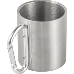kubek metalowy turystyczny 185 ml z karabińczykiem