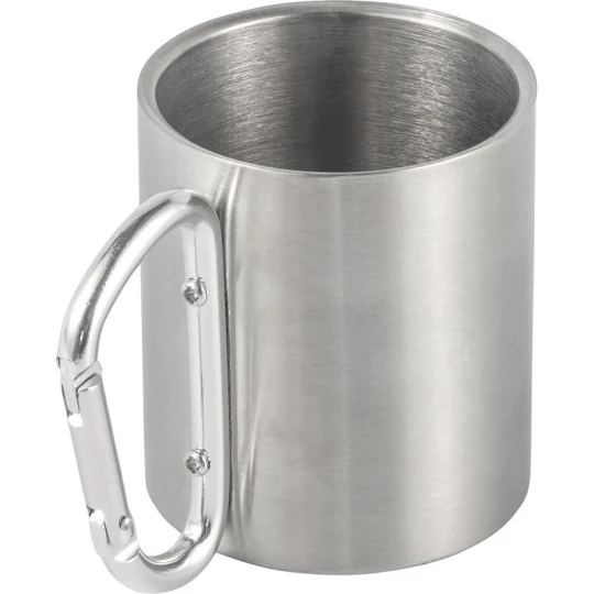 kubek metalowy turystyczny 185 ml z karabińczykiem
