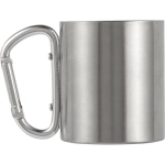 kubek metalowy turystyczny 185 ml z karabińczykiem