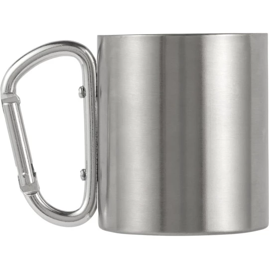 kubek metalowy turystyczny 185 ml z karabińczykiem