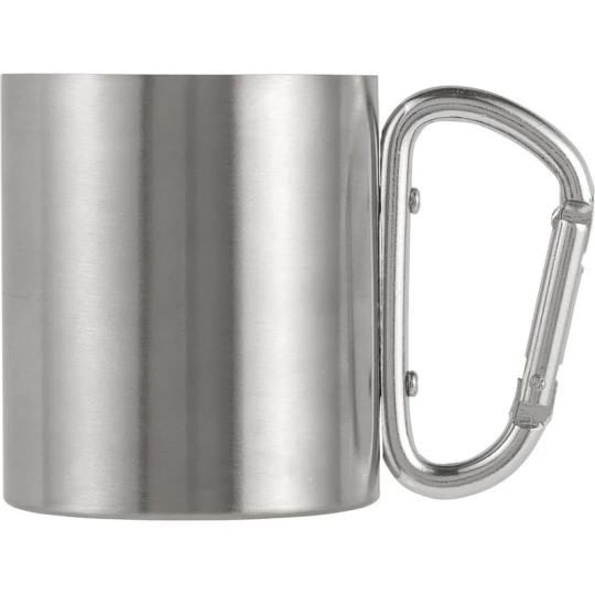 kubek metalowy turystyczny 185 ml z karabińczykiem