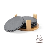 Zestaw podkładek pod kubek z łupka