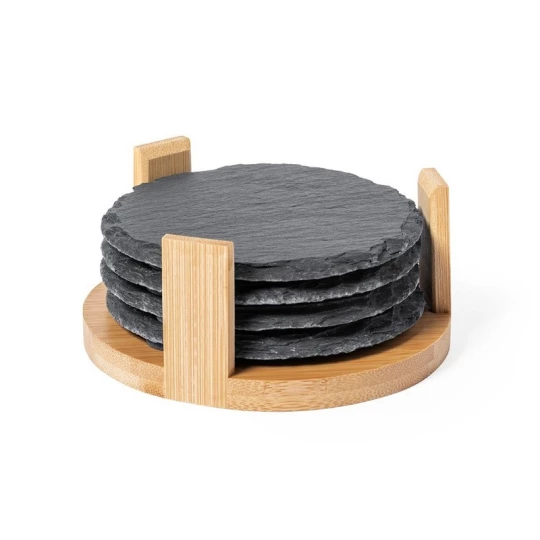 Zestaw podkładek pod kubek z łupka