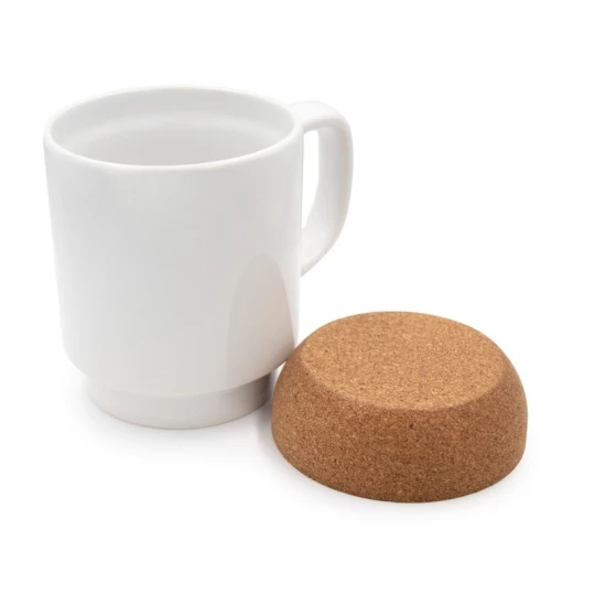 Kubek ceramiczny 370 ml z korkowym spodem, własny napis lub zdjęcie