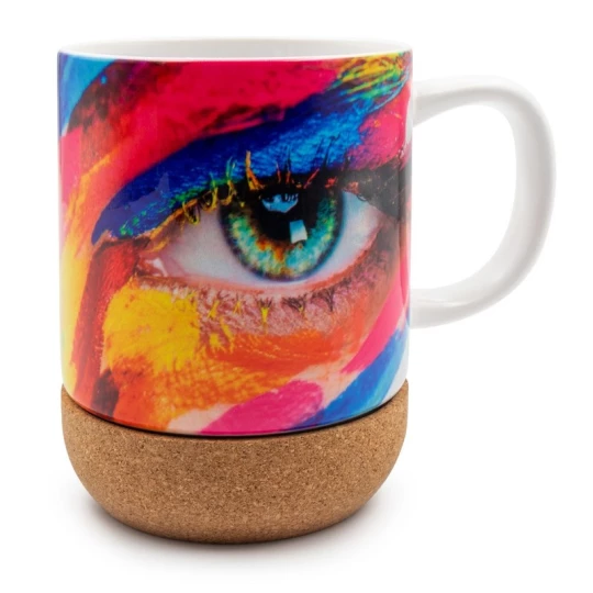 Kubek ceramiczny 370 ml z korkowym spodem, własny napis lub zdjęcie