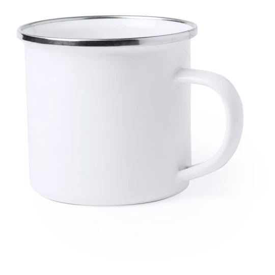 Kubek emaliowany ze zdjęciem, 380 ml | Biały